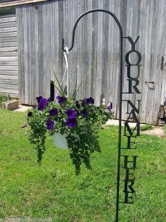   Personalized Shepherd Hook Plant Hanger MEMORIAL DECOR Any Word/Name