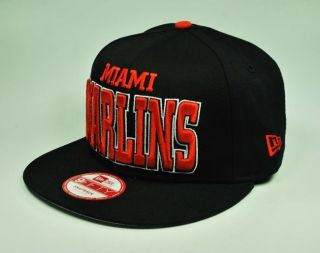 NEW ERA 9Fifty Hat Cap MLB Miami Marlins Black solidsnap Men Snapback 