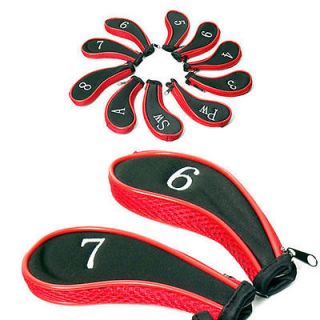   SW , PW , A 10 in 1 Golf Club Iron Head Covers Protect Cover