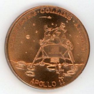 Apollo 11 Moon Landing Medal   Armstrong Collins Aldrin   NASA Space 