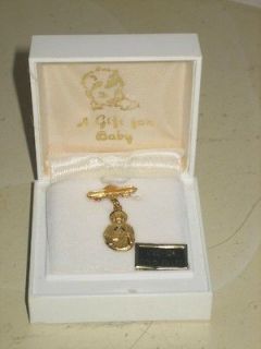 12 K Gold Filled Jesus Charm Pin for Baby with Box