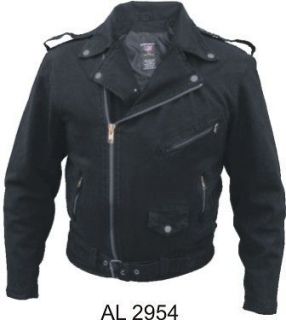 Black Denim Cotton Jean Classic Biker Motorcycle Jacket