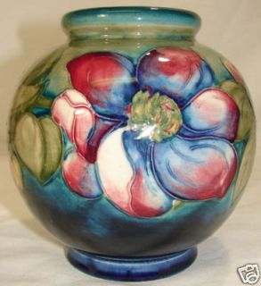 Superb Large Walter Moorcroft CLEMATIS Vase SIGNED 50s