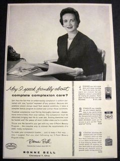 Vintage 1959 Bonne Bell Beauty Pretty Secretary at Desk Facial Care 