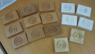 Lot Of 15 Rosette Wood Molding Blocks Stained & Painted White Home 