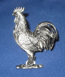 ROOSTER Pewter Napkin Ring Holders NEW Chickens Napkins