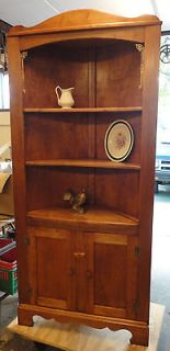 Antique Solid Cherry Corner Cabinet Hutch from the 1940s or 1950s