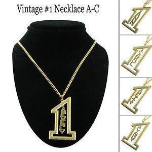 Vintage #1 Name Pendant Necklace   Choice of Name A C