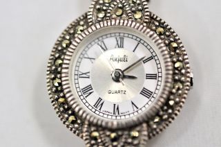 Anjuli Womens Watch Round .925 Silver Scrap Band 28 grams Total Watch 