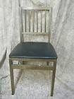 Vintage Single (1) Stakmore Wooden Folding Chair Furniture Vinyl Seat 
