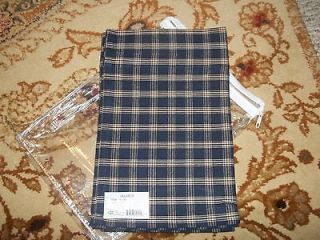 Primitive Country Navy Plaid Window Valance  LOOK