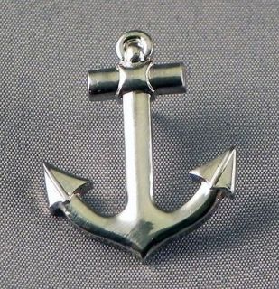 Metal Enamel Pin Badge Brooch Sailing Boat Navy Ships Anchor in Shiny 