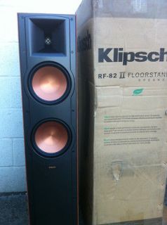 NEVER HOOKED UP Klipsch RF 82 II Speakers. OPEN BOX 1 PAIR BLACK 