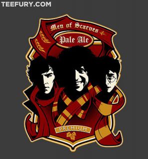   Men of Scarves LG T shirt Harry Potter Dr Who Sherlock Holmes Ript NEW