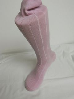 Pair Mens Pink Cotton Cashmere Blend Dress Socks Size 10 13 NWT