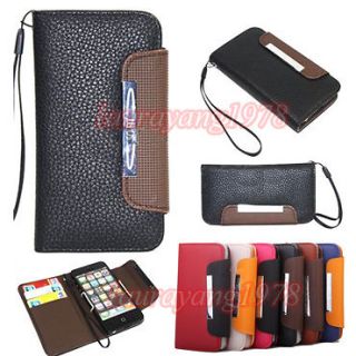 FOLIO FLIP SIDE WALLET LEATHER CASE COVER w/ CARD SLOT for APPLE 