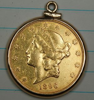  Gold Liberty $20 Double Eagle in 14kt Bezel, Necklace, Coin Jewelry