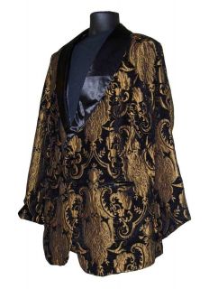 NEW Black/Gold Paisley Drape Smoking Jacket by NINE DEEP Clothing