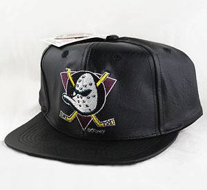   Ducks Snapback Logo 7 Leather Vintage Hat Anaheim Cap Athletic NEW