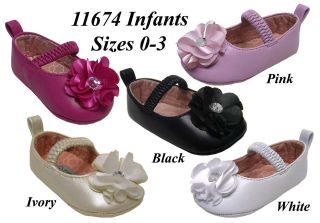 New Little Angels crib shoes ballerina flats w/ flower detail 