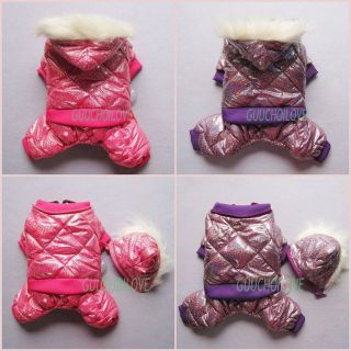Shiny Down For Dog Clothes Warm Dog Coat Fur Dog Hoodie Jumpsuit Free 