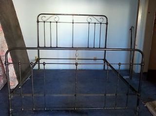 KING SIZED SOLID CAST IRON ANTIQUE BED FRAME~VERY UNIQUE!