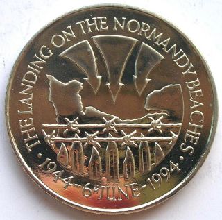 St.Helena 1994 D Day 50 Pence Crown Coin,UNC