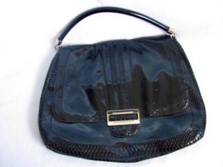 BIG Anya Hindmarch for Target Black Shiny Patent Faux Leather Handbag 