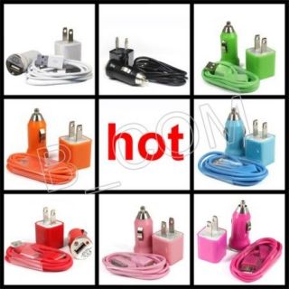   sale Car Charger+USB Cable +US Charger For iPod iPhone 4 4G 4S 3G 3GS