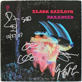 BLACK SABBATH (4) OSBOURNE WARD BUTLER & IOMMI SIGNED ALBUM W/ VINYL 