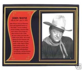 John Wayne Biography/Hist​ory Plaque*10 Frame*NEW!
