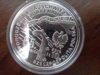 silver coin 2010   65th anniversary of the liberation of Auschwitz 