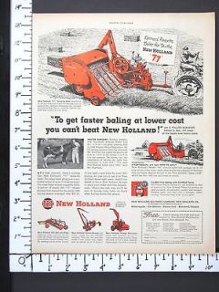 1951 NEW HOLLAND Model 77 Hay Straw Baler magazine Ad Tractor 