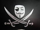 Anonymous Pirate car Vinyl Decal sticker Guy Fawkes mask Occupy 99% 