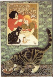 LESLEY ANNE IVORY Postcard, Twiglet, Art Nouveau, Cat, Steinlein, New