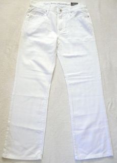 NWT Mens 34 x 32 GUESS Crescent Fit JEANS White Denim