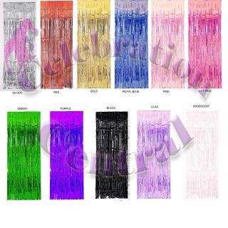 PACKS OF FOIL DOOR CURTAINS TABLE FRINGE CHRISTMAS PARTY DECORATION