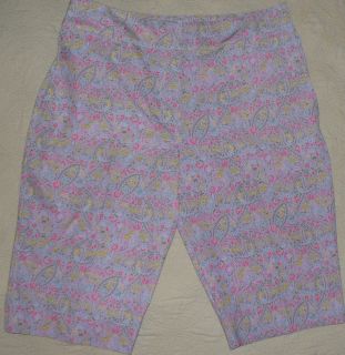 NIKE GOLF womens Fit Dry Long shorts capris PANTS lavender paisley sz 