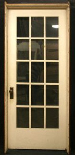   x84 Antique Exterior Frame French Door Wavy Glass Lites Window Pane