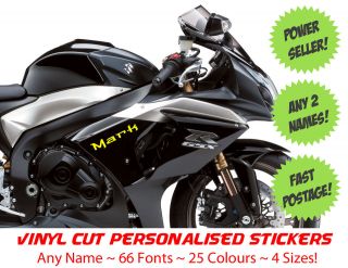 2x PERSONALISED NAME STICKERS DECALS GRAPHICS Honda CB600F Hornet 