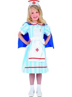   Girls Vintage Nurse Florence Nightingale Smiffys Fancy Dress Costume