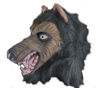 Mask   BIG BAD WOLF   brown face   soft latex Fur Head