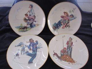 Norman Rockwell set of 4 plates from the Four Seasons Series for 1948