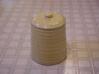 RARE Vintage Yellow Marcrest Daisy & Dot Cookie Jar with Lid ~ Hard 