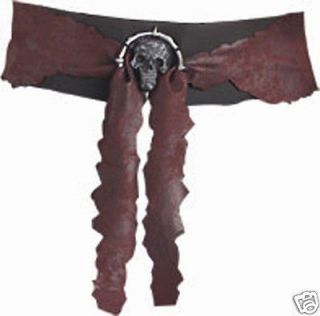 new pirate belt with skull brown & black sash costume accessory