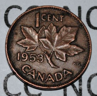 Canada 1953 NSF 1 Cent Copper One Canadian Penny Coin