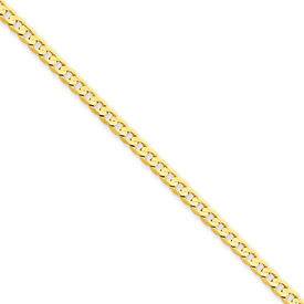 14K Gold Open Concave Curb Chain Necklace Anklet or Bracelet w 