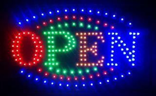 Large Bright Business Motion LED Open Sign w. Motion ON/OFF Switch 21 