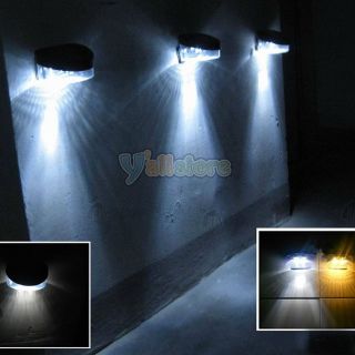 New Outdoor Solar Powered 2LED Wall Stairway Garden Fence Light Lamp 