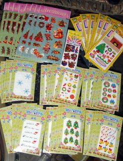 Lot of 50 Individual Packs of Christmas Stickers